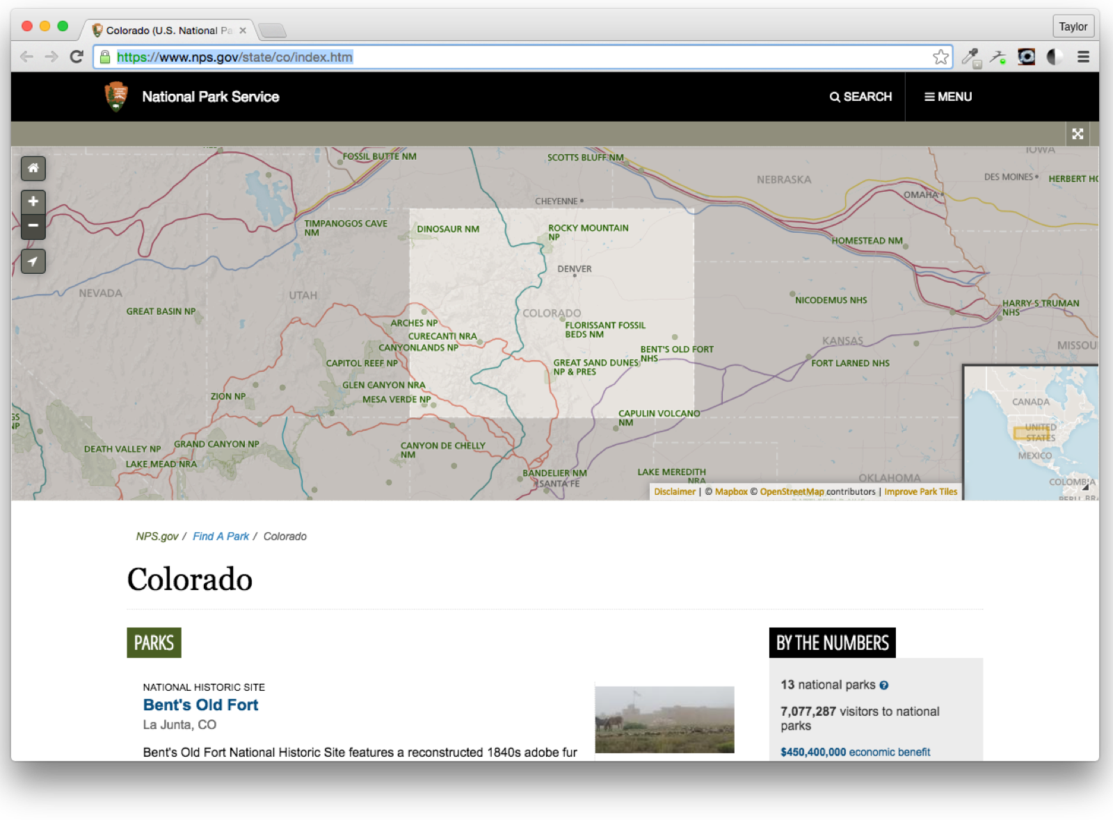 nps.gov State Pages